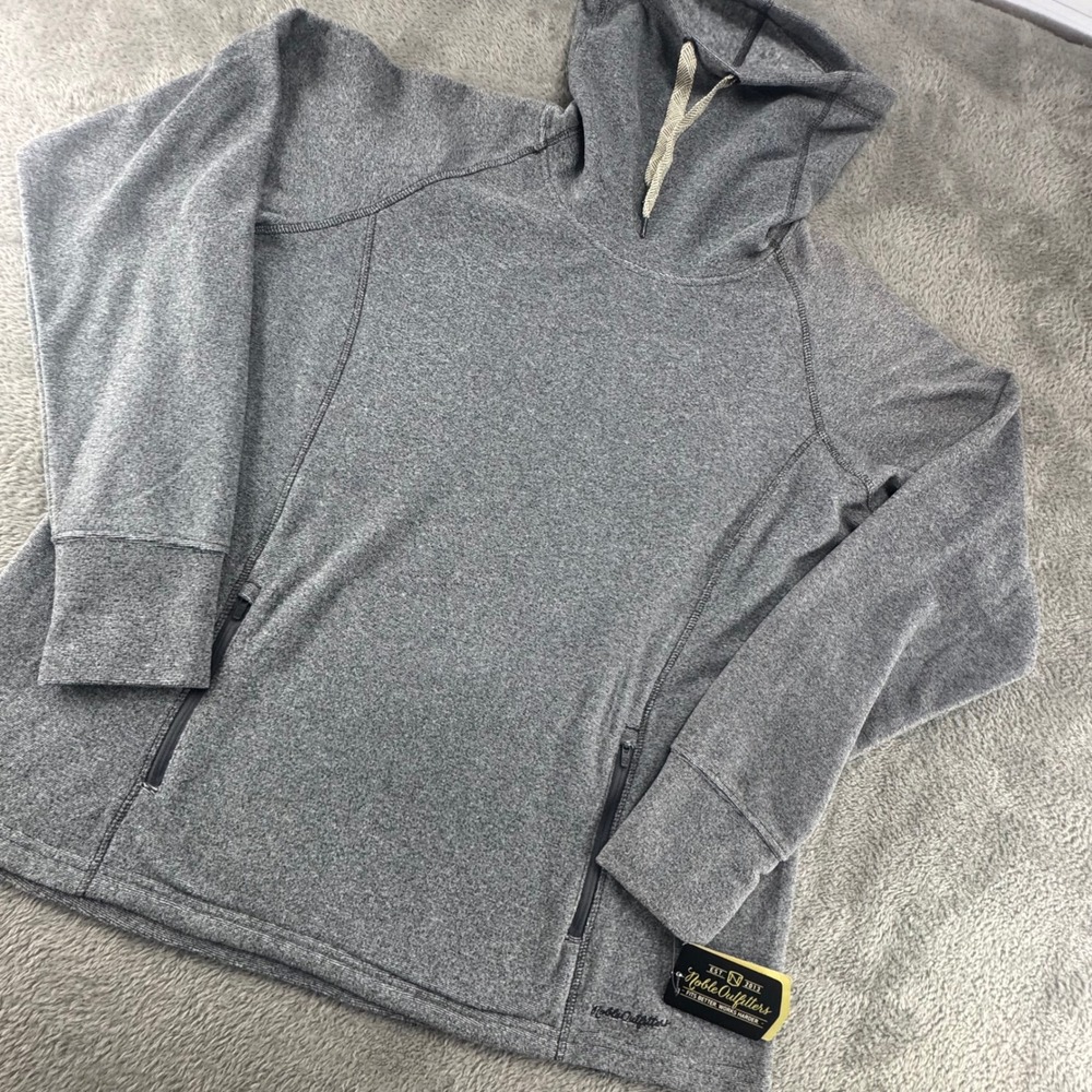 Noble Outfitters‎ Godiva Cowl Pullover Women XL Charcoal Heathered Fleece 21576